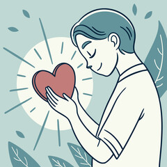 Graphic illustration depicting mental health support and emotional wellbeing