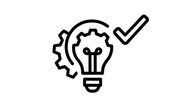 Simple black line icon illustrating the integration 