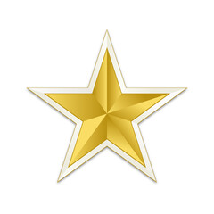 Golden star on a white background.