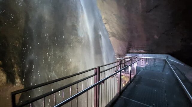 Flowing water in Varone waterfall in Tentino Alto Adige