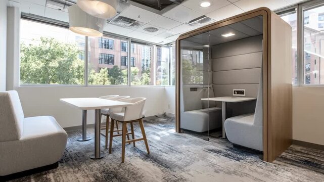 Hightech confessional sound masking setup demonstrating integrated speech privacy solutions through advanced adaptive and noisecanceling features in a legal office.