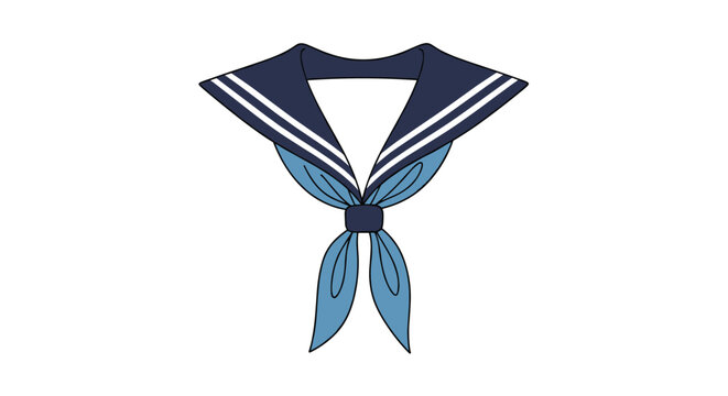Classic blue sailor collar with a tied neckerchief, a common element of a Japanese school uniform or marine-style fashion.