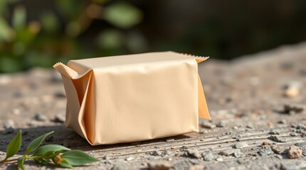 blank paper wrapped soap mockup with minimal eco-friendly packaging