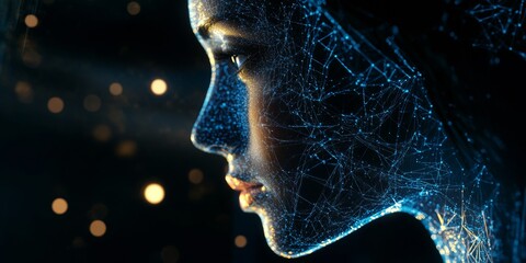 Modern Cyborg Woman Illustration