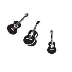 Naklejka premium Minimal Black and White Guitar Silhouette Vector