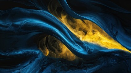 abstract digital art with vibrant colors and fluid shapes, showcasing depth and movement in a mesmerizing composition - AI Generated Digital Art