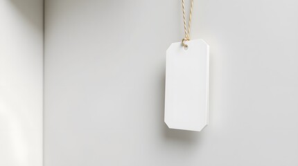 blank hanging price tag mockup with copy space for branding and retail use