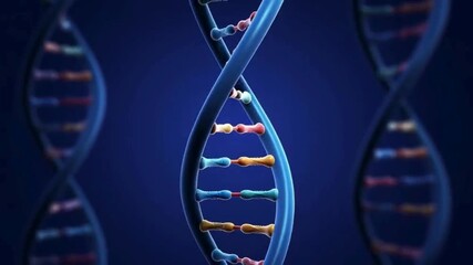 Educational Medical DNA Double Helix Seamless 3D Rotation - Powered by Adobe