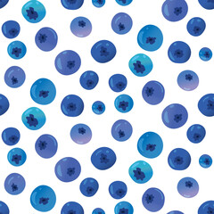 Seamless pattern with blueberry berries on a white background. Vector illustration in a hand-drawn style. Fruit print for packaging, branding, labels, and covers. Cute and delicious blueberry print © Diana  Sityaeva 