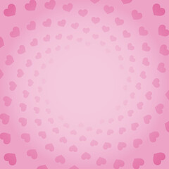 ハートマークが広がる正方形イラスト