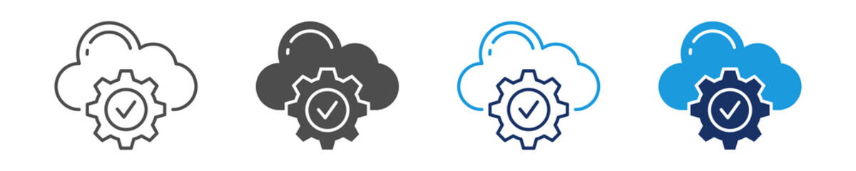 cloud service icon set with multi style