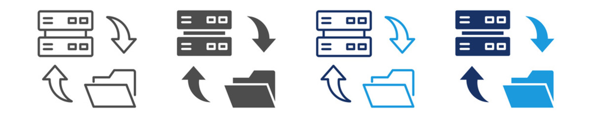data migration icon set with multi style