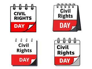 Civil Rights Day Calendar Icon Set: Professional Date Reminder Vector Graphics
