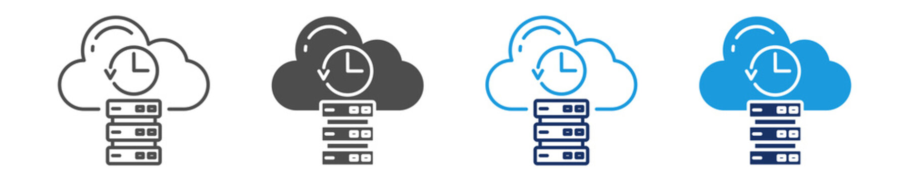data backup icon set with multi style