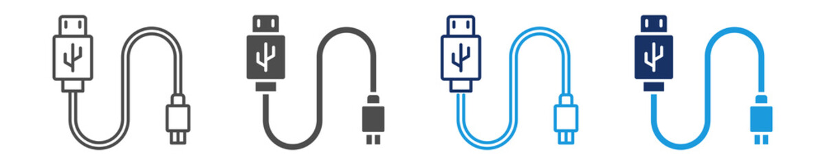 usb connection icon set with multi style