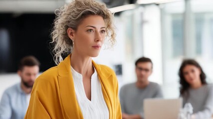 Confident Presenter Engaging Audience with Insightful Content in Modern Conference Room Setting, Showcasing Effective Communication Skills and Leadership Qualities
