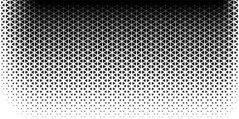 Halftone triangles pattern. Abstract geometric gradient background. Vector illustration