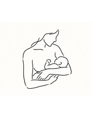 Mother holding sleeping child