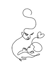 Mother holding sleeping child