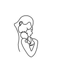 Mother holding sleeping child