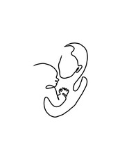 Mother holding sleeping child