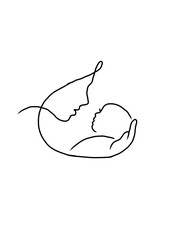 Mother holding sleeping child