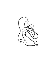 Mother holding sleeping child