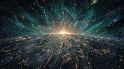 Abstract Colorful Explosion Of Light In Space