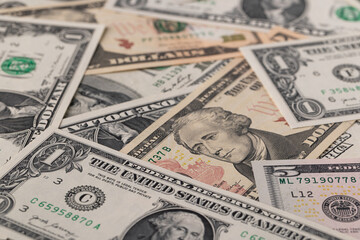 Ten Dollar Bill Among US Currency