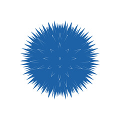 Abstract Blue Spiky Sphere with Geometric Pattern.