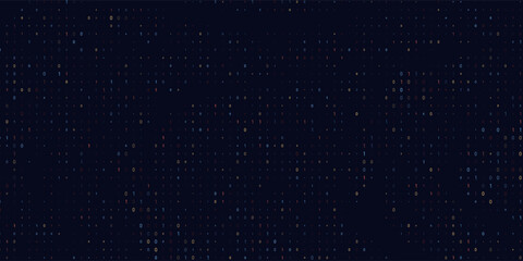 Abstract Technology Machine Code Background. Random Binary Hexadecimal Code. Matrix with Digits. Vector Illustration. Hacking, Cryptography, Malware, Reverse Engineering, Data Analysis Backdrop. © syarif