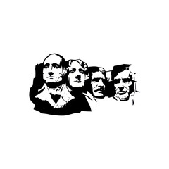 Mount Rushmore National Memorial - Iconic American Landmark in Black and White.