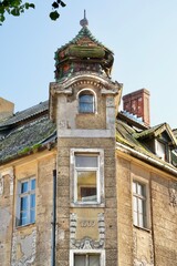 Unrestored historical German buildings in Kaliningrad