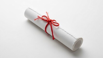 Rolled certificate with red ribbon