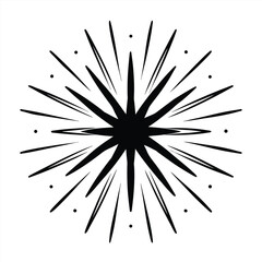 Set of hand-drawn fireworks and sparklers illustrations in sketch style for celebration designs.Golden firework vector banner with hand drawn exploding starbursts and festive sparkles