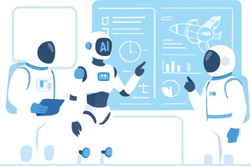 Artificial Intelligence Assisting Astronauts with Real Time Space Mission Data Illustration