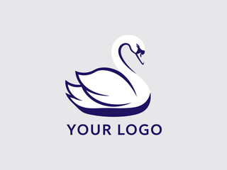 White swan logo Page Template Illustration. © Ramdan