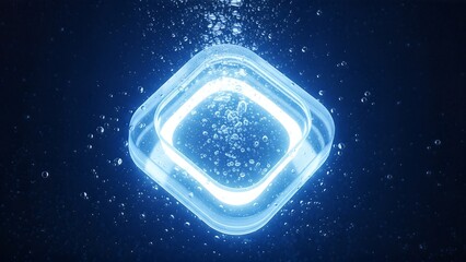 Ai Tech blank CPU type object glowing concept in a futuristic digital environment