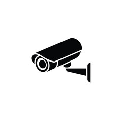 Simple black and white illustration of a security surveillance camera