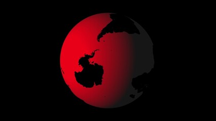 Red Earth Globe Showing South America and Antarctica on Black Background planet world © AR Rahman