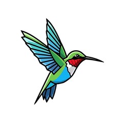 Obraz premium Hummingbird in Flight - A Vibrant Display of Natures Beauty.