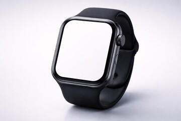 Minimalist Smartwatch Screen Mockup with Black Strap for Design Display