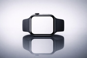 Minimalist Smartwatch Screen Mockup with Reflected Surface for Design Presentations