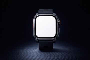 Minimalistic Smartwatch Screen Mockup on Dark Background for Design Presentation