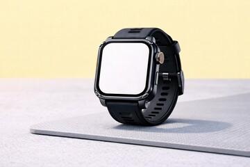 Stylish Smartwatch with Blank Screen for Mockup on Modern Surface