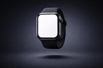 Stylish Smartwatch with Blank Screen Mockup on Dark Background - Ideal for Design Projects