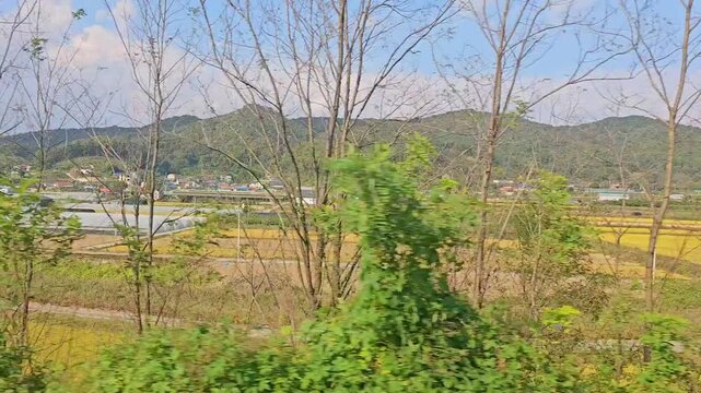 Peaceful rural Korea countryside landscape