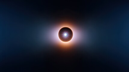 Obraz premium Celestial Phenomenon of Solar Eclipse with Radiant Light Effects in Deep Space Background Capturing Cosmic Beauty and Mystery