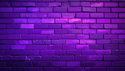 A purple brick wall with varied saturation creates a vibrant, textured backdrop