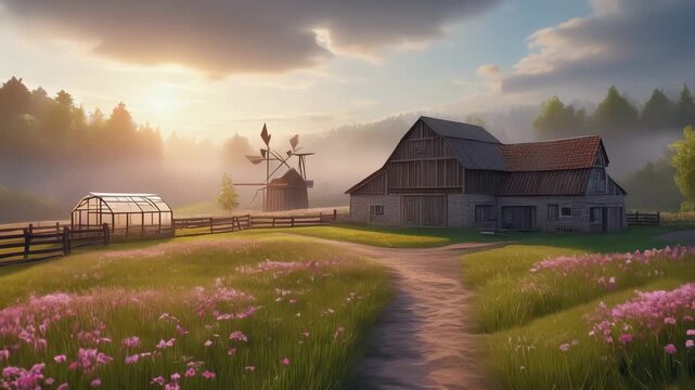 Farm in Rural Countryside &ndash; Nature, Agriculture, and Tradition